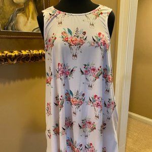 P.S. KATE - Long top or Short dress! Skull Print Sz L